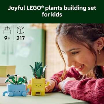 LEGO Botanicals Happy Plants Building Toys - Bedroom or Dorm Room Decor for Girls, Boys, & Adults, D...