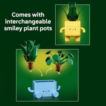 LEGO Botanicals Happy Plants Building Toys - Bedroom or Dorm Room Decor for Girls, Boys, & Adults, Desk or Shelf Display - Birthday Gift Ideas for Kids, Ages 9+ - 10349