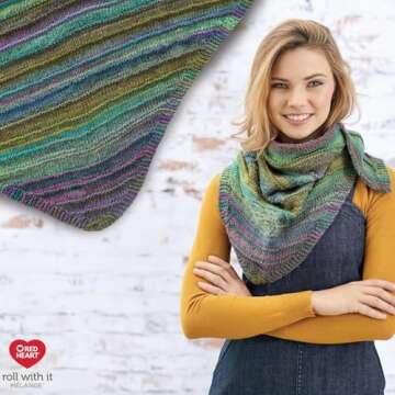 Durable Red Heart Roll with it Melange Show Time Yarn