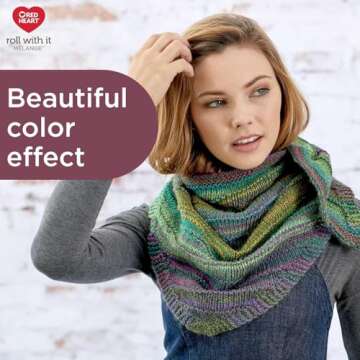 Durable Red Heart Roll with it Melange Show Time Yarn