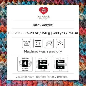 Durable Red Heart Roll with it Melange Show Time Yarn