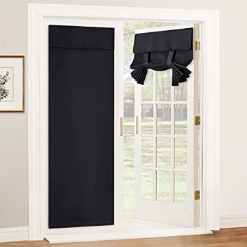 RYB HOME Blackout Door Curtain - Tricia Window Shades Thermal Insulated Light Block French Curtain T...