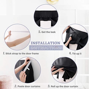 RYB HOME Blackout Door Curtain - Elegant Light Control Shades