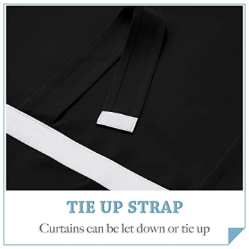 RYB HOME Blackout Door Curtain - Elegant Light Control Shades