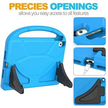 RTOBX Kids Case for iPad 10.2 & 10.5, iPad 9th/8th/7th Generation 10.2" 2021 2020 2019 Case with Screen Protector, iPad Air 3rd Gen/Pro 10.5 inch Protective Cover with Handle Stand, Blue