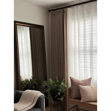 HOMERILLA Linen Pinch Pleated Curtains - Elegant Thermal Insulation Drapes