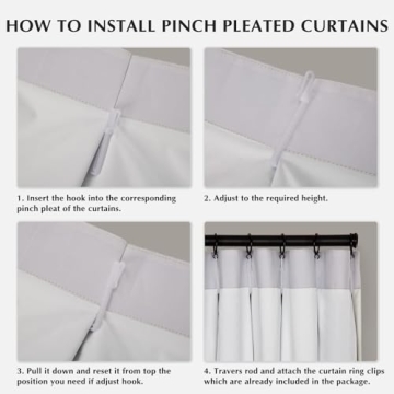 Elegant HOMERILLA Pinch Pleated Curtains for Home Decor