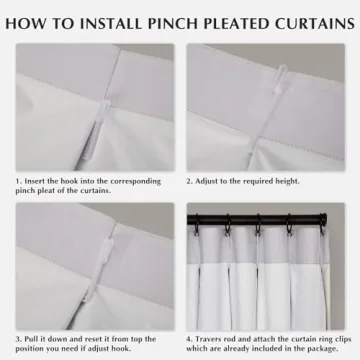 Elegant HOMERILLA Pinch Pleated Curtains for Home Decor