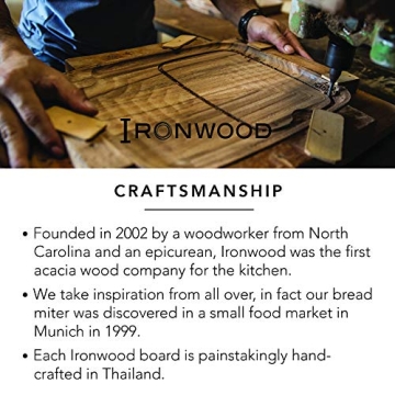 Ironwood Gourmet Acacia Wood Cutting Board, 14x16 Inches