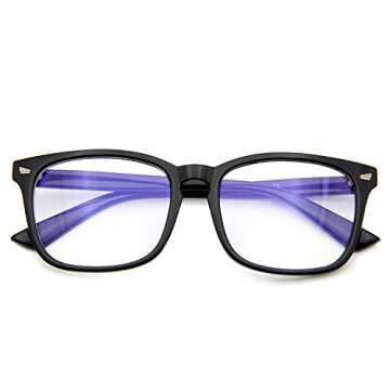 Blue Light Blocking Glasses, Anti Eye Strain Headache (Sleep Better),Computer Reading Glasses UV400 Transparent Lens (Black&Leopard)