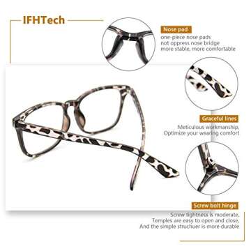 Blue Light Blocking Glasses, Anti Eye Strain Headache (Sleep Better),Computer Reading Glasses UV400 Transparent Lens (Black&Leopard)