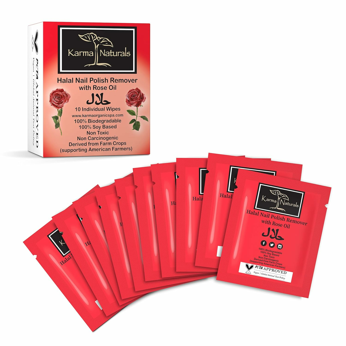 Karma Halal Nail Polish Remover Wipes - Vegan & Non-Toxic
