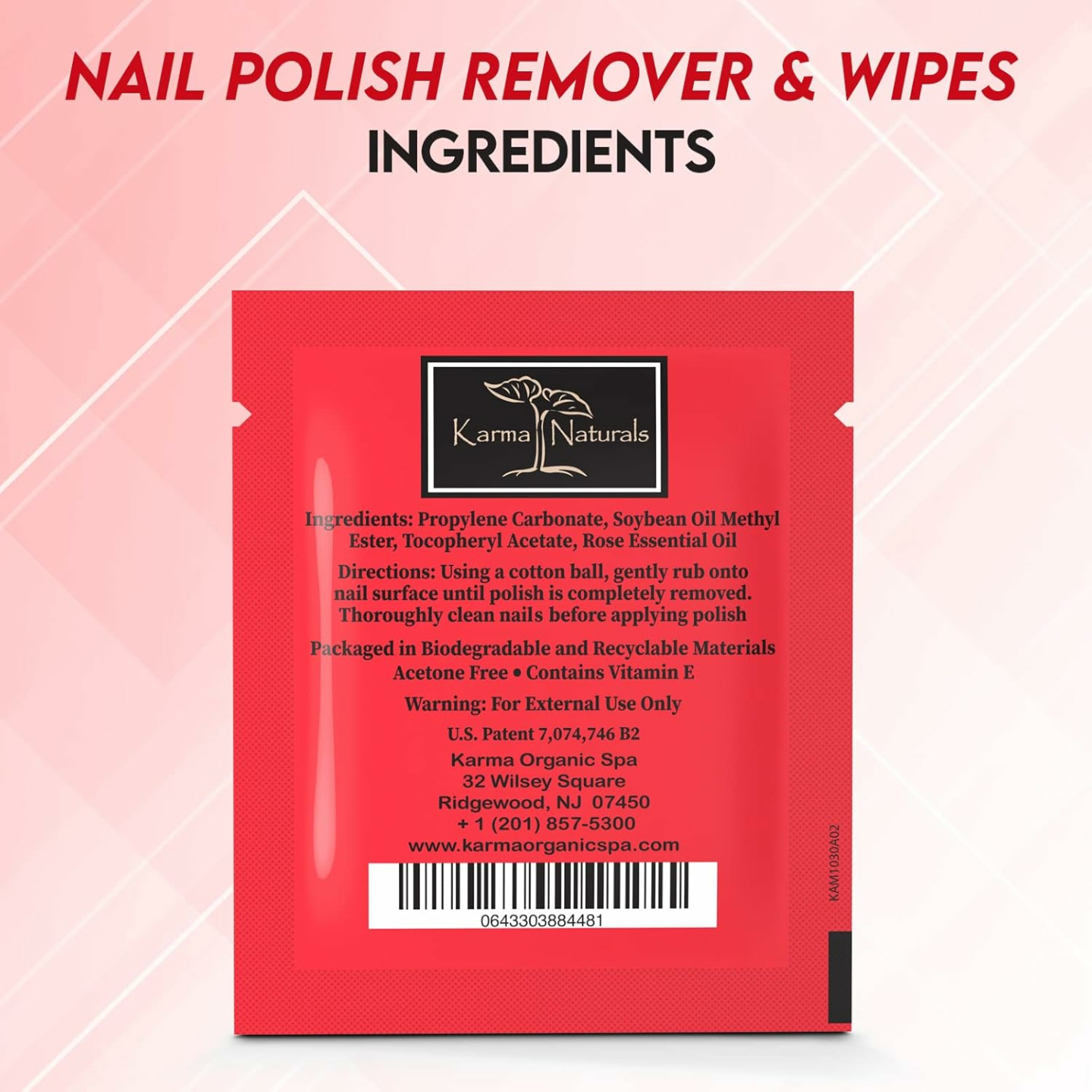 Karma Halal Nail Polish Remover Wipes - Vegan & Non-Toxic