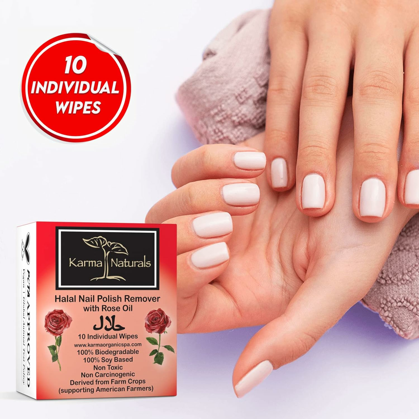 Karma Halal Nail Polish Remover Wipes - Vegan & Non-Toxic