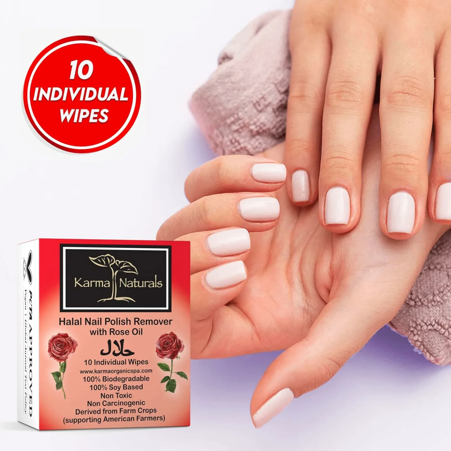 Karma Halal Nail Polish Remover Wipes - Vegan & Non-Toxic