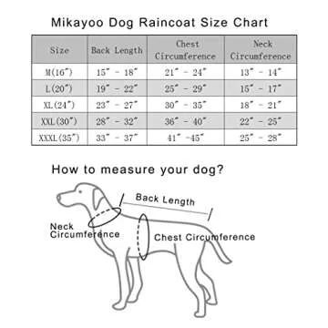 Mikayoo Large Dog Raincoat - Waterproof & Adjustable Jacket
