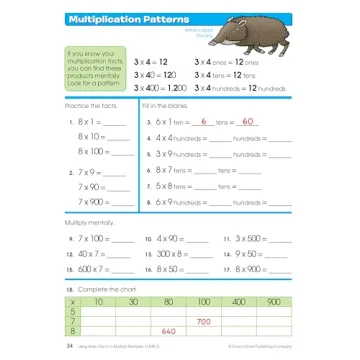Multiplication & Division Workbook for Grades 3-4