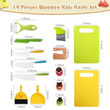 Salufo 14 PC Kid Safe Knife Set for Kids Cooking Fun