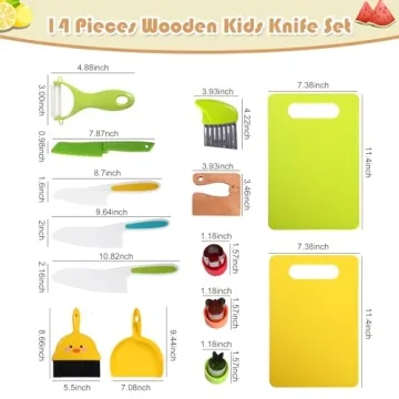 Salufo 14 PC Kid Safe Knife Set for Kids Cooking Fun