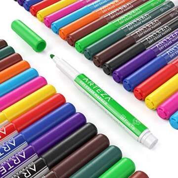 ARTEZA Dry Erase Markers Fine Tip, Bulk Pack of 36 Low Odor Dry Erase Pens in 12 Assorted Colors, Whiteboard Markers