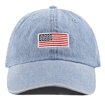 USA Flag Embroidered Cotton Baseball Dad Cap