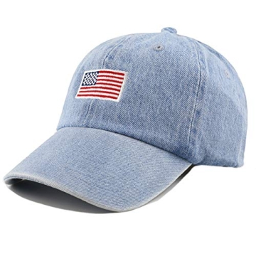USA Flag Embroidered Cotton Baseball Dad Cap