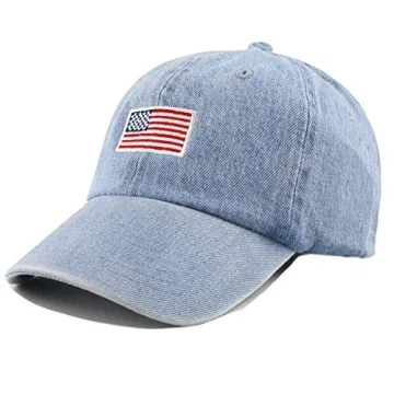 USA Flag Embroidered Cotton Baseball Dad Cap