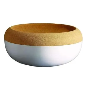 Emile Henry Made in France Large Fruit & Vegetable Storage Ceramic Pantry Bowl, 14.1 inch diameter, Crème, 9.5liters