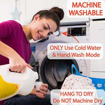 CLEVERFECT Extra Large Grocery Bags (Set of 5) - Foldable Into Pouch, Durable Heavy Duty Totes With Long Handles, Washable & Eco Friendly