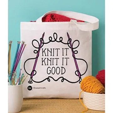 Boye Knit It Good Canvas Tote Bag for Craft Supplies