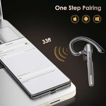 ICOMTOFIT Bluetooth Headset with Noise Cancellation and Comfort