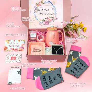 Cat Gifts for Cat Lovers, Cat Lover Gifts for Women, Birthday Gifts for Women, Cat Themed Gifts for ...
