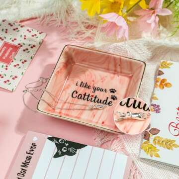 Cat Gifts for Cat Lovers, Cat Lover Gifts for Women, Birthday Gifts for Women, Cat Themed Gifts for Women, Thinking of You Gifts for Women, Unique Cat Mom Gifts for Women