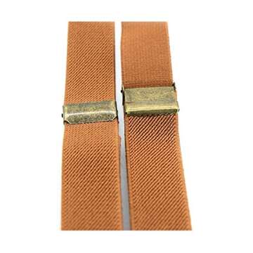 Hesenhan Suspenders For Boys Adjustable Y Back Kids Toddler Bow Tie Suspenders Set With Brown Leathe...