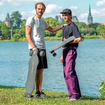 isinwheel V6 Electric Skateboard, 450W Peak Power, 10 Miles Max Range, 12 MPH Top Speed, 8 Layers Maple E-Skateboard with Wireless Remote Control, 3 Speed Adjustment, 264Lbs Max Load