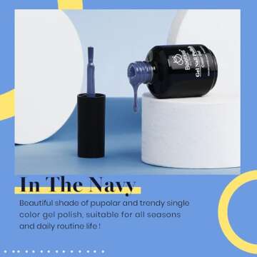 Beetles Gel Nail Polish, 1Pcs 15ML In the Grayish Blue Color Soak Off Gel Polish Nail Art Manicure S...