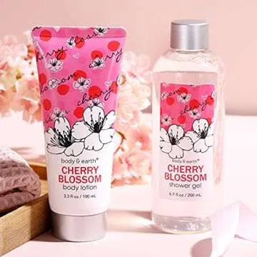 Bath and Body Gift Set - Cherry Blossom Scent for Her