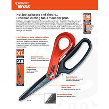Wiss - Pro Shear, Heavy Duty, Tradesman, Titanium (CW10TM), multi, one size