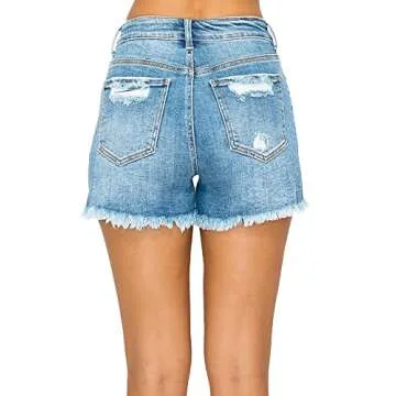 WAX JEAN Collection Women's Stretch Boyfriend Denim Shorts, light, s