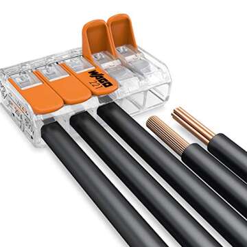 WAGO Connection Terminals 221-415 | 5 Conductors, up to 4 mm², Pack of 25, Compact Cable Connector with Levers for All Conductor Types Worldwide, Confirmed Application Safety