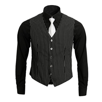 Jila 1920s Adult Men's Gangster Shirt Vest Tie Costume Outfit Set