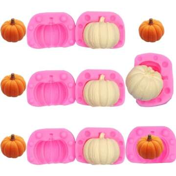 4 Pairs Halloween 3D Pumpkin Silicone Molds for Creative Fall Baking
