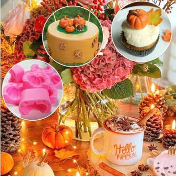 4 Pairs Pumpkin Silicone Molds for Fall Baking