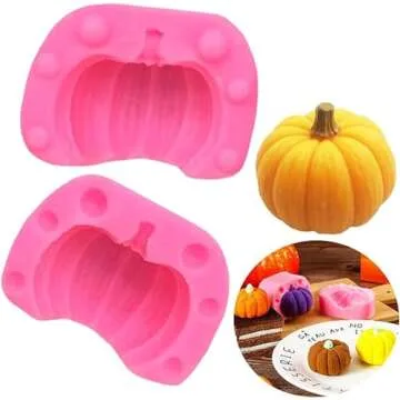 4 Pairs Pumpkin Silicone Molds for Fall Baking