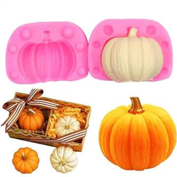 4 Pairs Pumpkin Silicone Molds for Fall Baking