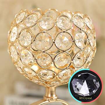 VINCIGANT 5 Candle Gold Candelabra - Elegant Centerpiece