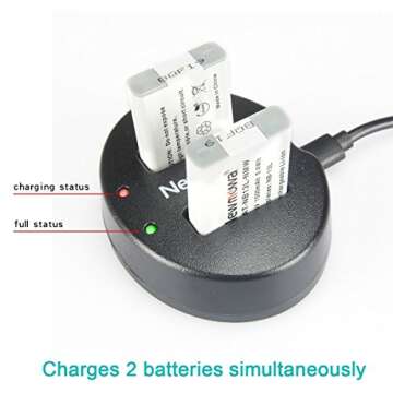 Newmowa NB 13L Dual USB Charger for Canon NB-13L and PowerShot G5X, G7X, G7 X Mark II, G9X, G9 X Mark II, G1 X Mark III, SX620 HS, SX720 HS, SX730 HS