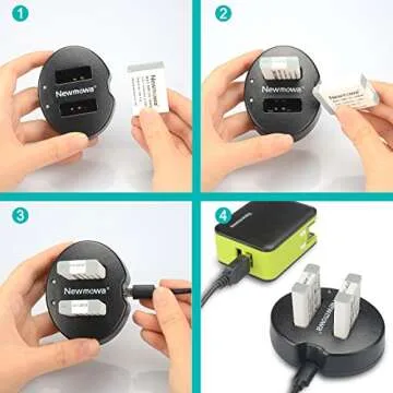 Newmowa NB 13L Dual USB Charger for Canon NB-13L and PowerShot G5X, G7X, G7 X Mark II, G9X, G9 X Mark II, G1 X Mark III, SX620 HS, SX720 HS, SX730 HS
