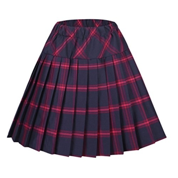 Women’s Tartan Elastic Waist Pleated Plaid Skirt for Fashion Forward Styles