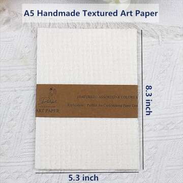 Diuhofart 20 Sheets Scrapbook Paper A5 Size Textured Papers, White Mulberry Art Paper Craft Material...